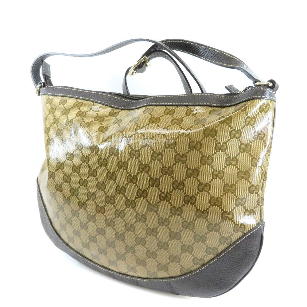 Gucci Bag GG Hobo Brown Crystal Coated Princy Canvas